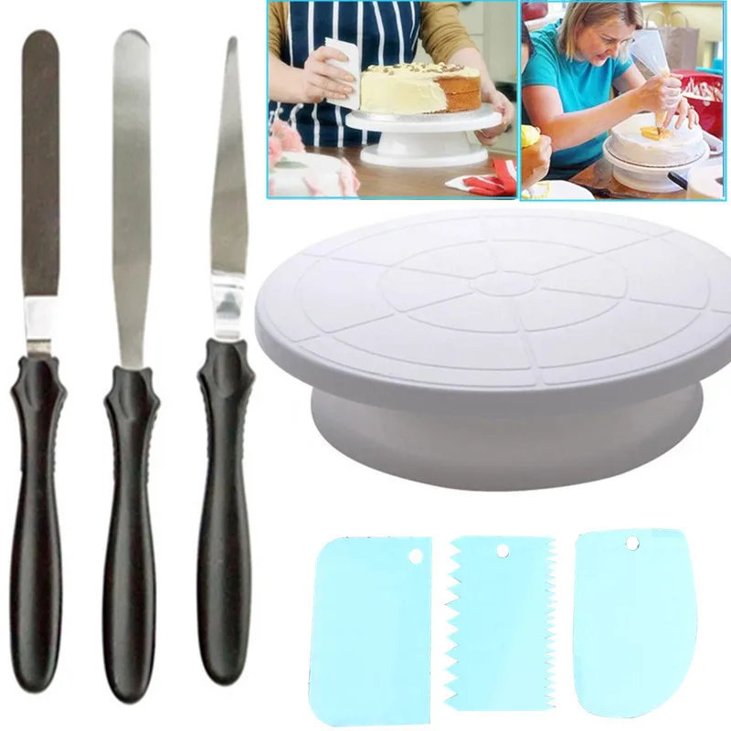 10 zoll Kunststoff Kuchen Drehtisch DIY Gebäck Backen Werkzeug Kuchen Stehen Kuchen Drehscheibe Rotierenden Kuchen Dekorieren Backen Werkzeug