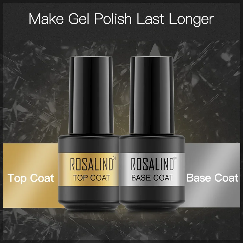 ROSALIND Gel Polish 7ML Top Coat UV Lamp Gel Soak Off Reinforce Long Lasting Nail Art Manicure Gel Lak Varnish Primer Lacquer 3