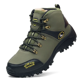

Fashion Warm Men High Top Hiking Shoes 2019 Durable Waterproof Anti-Slip Outdoor Climbing Trekking Shoes Military Tactical Boots