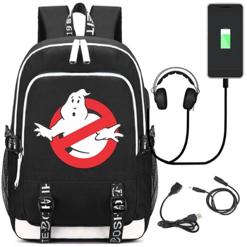 

Ghostbusters 3 Cosplay Laptop Bags Backpack External USB Charge Bag Headset port Shoulder School Bag Rucksack Travel Otaku 17''