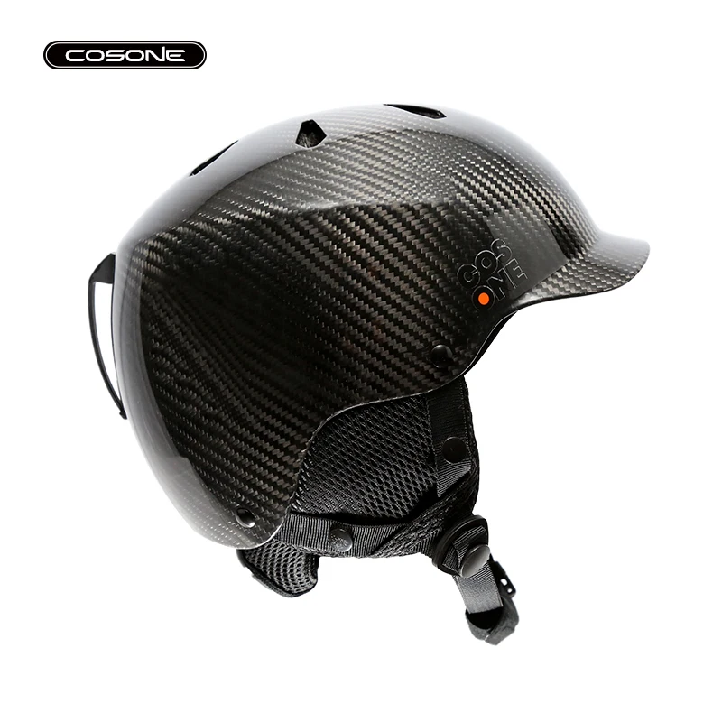 Casco da sci sportivo COSONE in fibra di carbonio nero|Figurines \u0026  Miniatures| - AliExpress