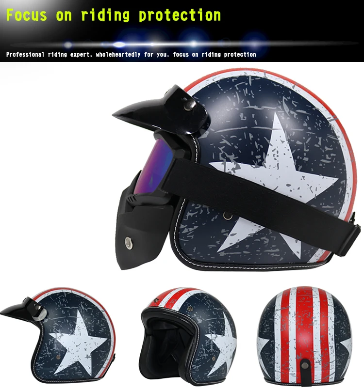 Capacete, Мото шлем VOSS 052 Ретро мото rcycle гоночный шлем персонализированный мото rcycle шлем половина шлем мото крест
