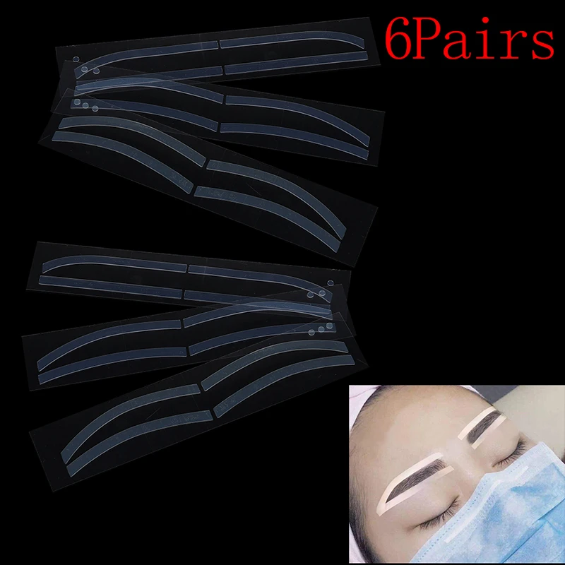 6Pairs Eyebrow Stickers Disposable Eyebrow Tattoo Shaping Sticker Auxiliary Template Brow Stencil Makeup New