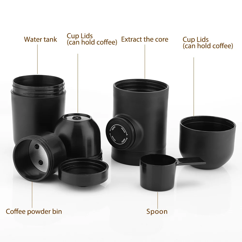 Mini Coffee Machine Portable Pressure Espresso Manual Coffee Maker For