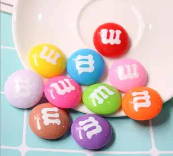 

wholesale Kawaii M letter Candy Resin Cabochon Simulated Candy Flat back Cabochons D I Y Scrapbook Embellishment Deco Parts