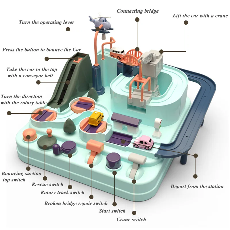 Обучающая игрушка на железной дороге, экологически чистая детская игрушка для приключений, машина макарон, цветные настольные игры, игрушки-головоломки для мальчиков и девочек