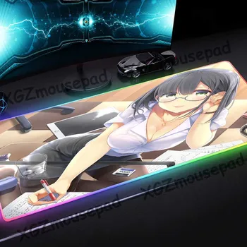 

XGZ Large RGB Mouse Pad Black Lock Edge Anime Sexy Teacher Manga HD Custom Office Computer Keyboard Desk Mat Rubber Non-slip Xxl
