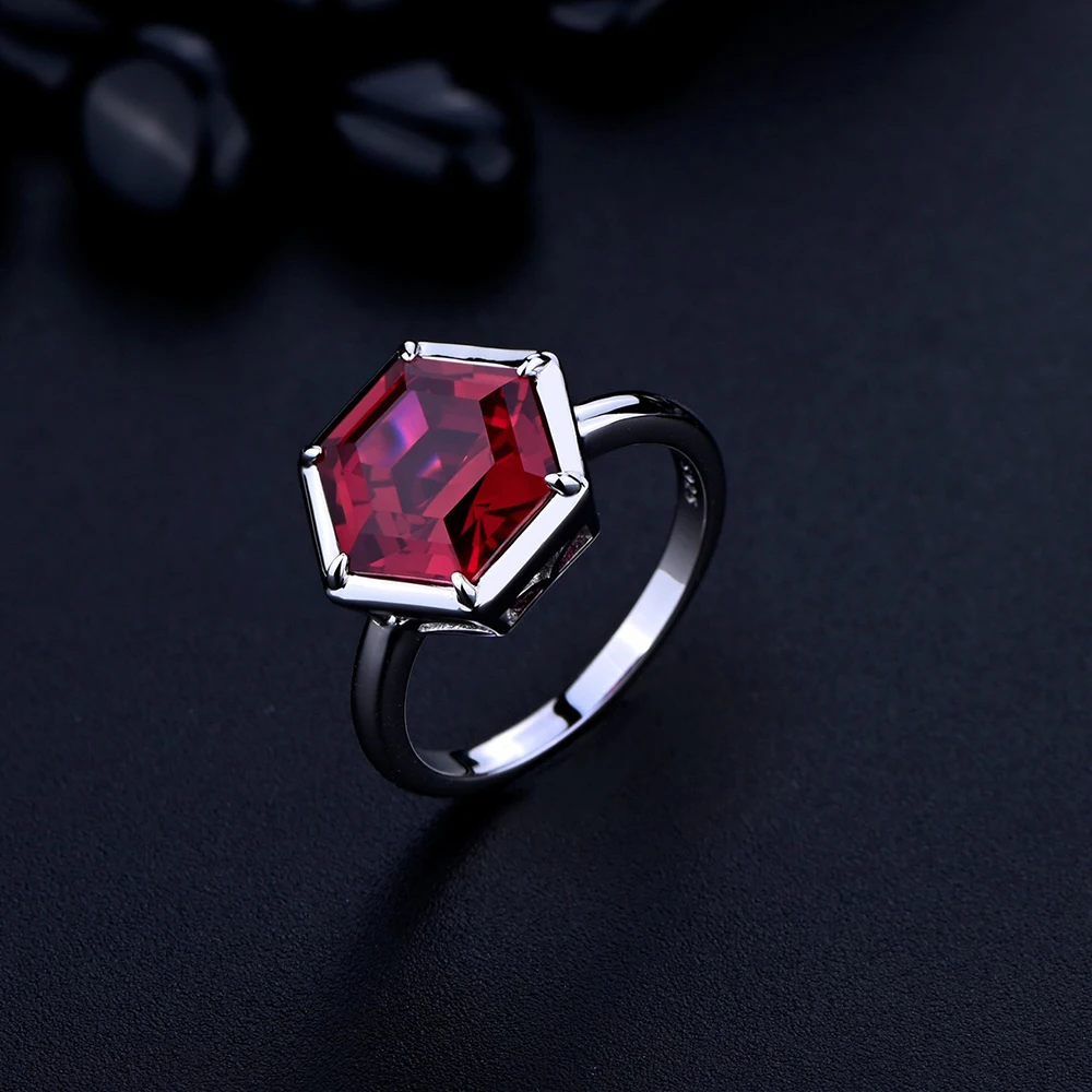 Trendy 100% 925 Sterling Silver 10*10mm Hexagon Ruby Ring for Women  Creative Design Ruby Gemstone Finger Ring S925 Party Gift - AliExpress  Jewelry & Accessories