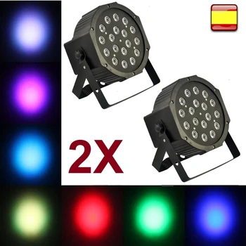 

Proyector Led Discoteca dj Luz 18 led Foco iluminación Salón Fiesta Sonido 2PZAS