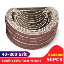 

50Pcs 13*457MM Sanding Belts 40-800 Grits Sandpaper Abrasive Band For Sander Abrasive Tool Wood Metal Polishing