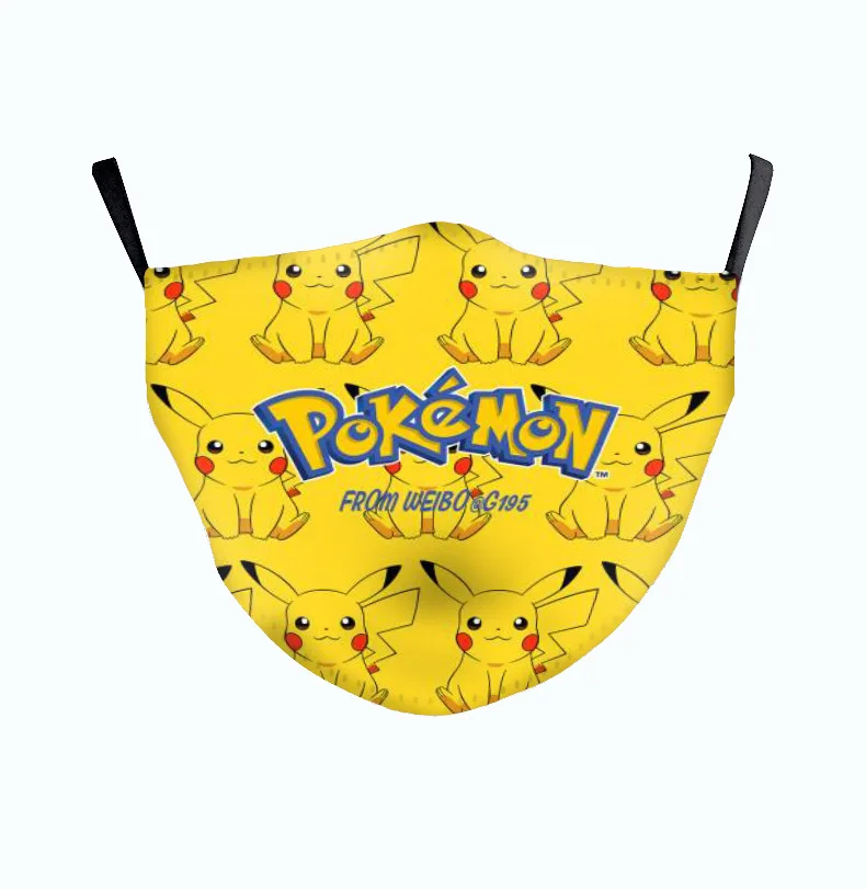 Pokemon Adult Mask Men Women Anti Dust Mouth Mask Cartoon Printed Face Mask PM 2.5 Filters Reusable Breathable Washable Masks