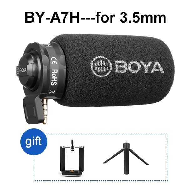 BOYA BY DM100 DM200 A7H Digital Condenser Mic Microphone for iPhone  Samsung Type C Android Phones iPad iPod 3.5mm headset with mic Microphones