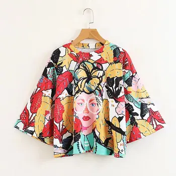 

2020 Tropical style beauty print harajukuer raing vadiming sheiner women t-shirt tshirt streetwear tops vintage