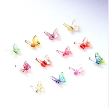 

10pcs/lot creative mini resin acrylic butterfly charms connectors for nail art diy earrings pendant jewelry making accessories