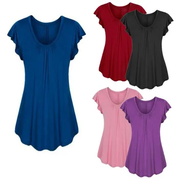 

Pop Large Size Women Short-sleeved T-shirt Loose Round Neck Pullover Shirt Pop 88