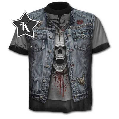 

K-Star Summer NewFunny Skull 3d T Shirt Summer Hipster Short Sleeve Tee Tops Men/Women Anime T-Shirts Homme Short Sleeve Tops