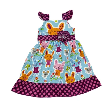

hot sale wholesale boutique kids clothes flutter silp sleeves dress for girls