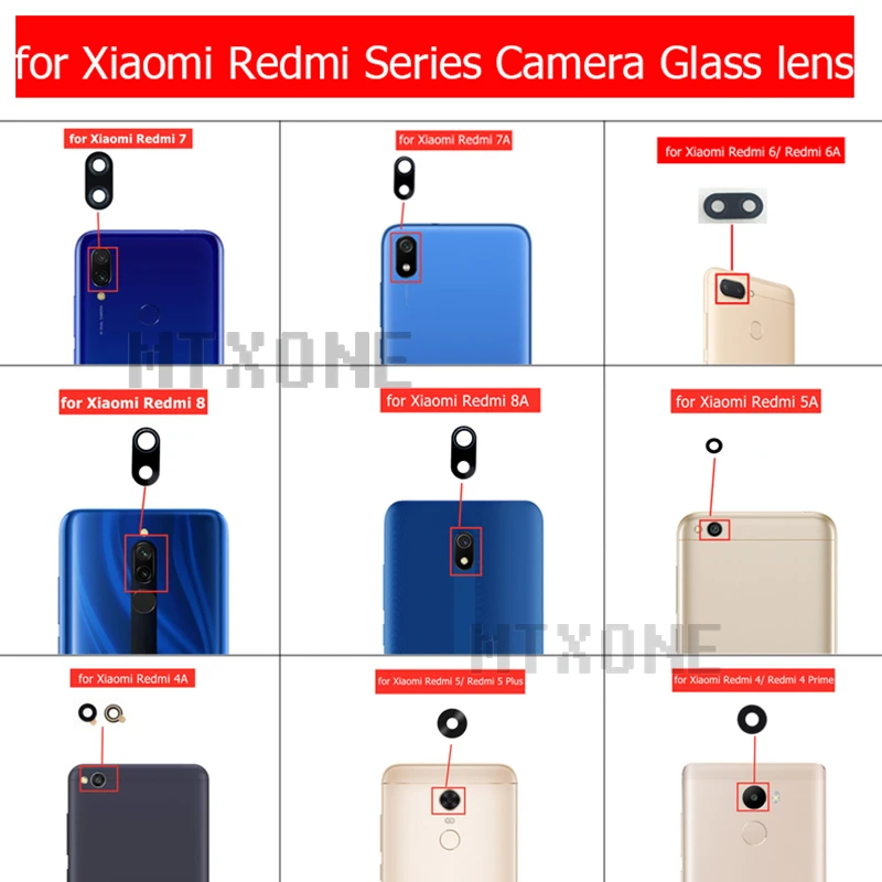 2 шт. для Xiaomi Redmi 8 8A 7 7A 6 6A 5A 4A 5 Plus 4 Prime Pro задняя камера стеклянный объектив Запасные