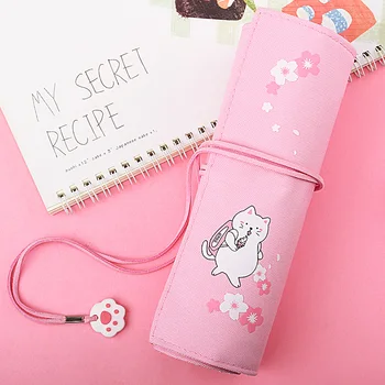 

Creative canvas junior high school students with boys and girls children simple pencil case cute pencil case Desk
