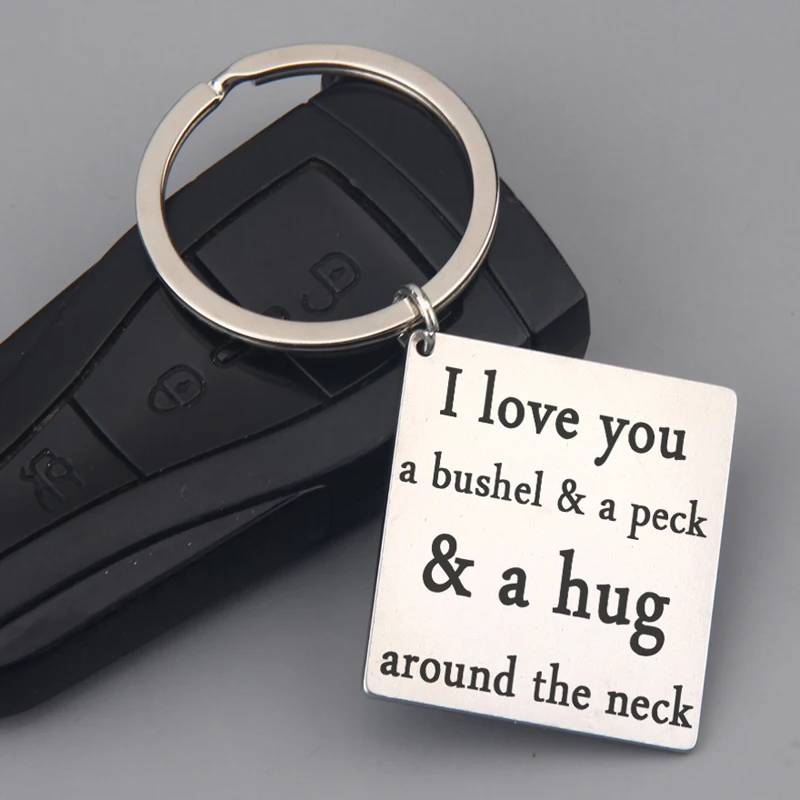 I Love You A Bushel &amp Peck Hug вокруг шеи брелок с гравировкой ювелирные изделия Мужчины