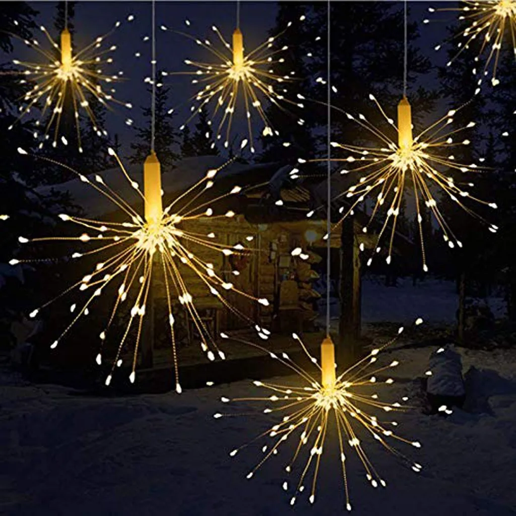 Праздничный подвесной светильник в виде звездочки s 180 светодиодов DIY фейерверк медная гирлянда Рождественский светильник уличный мерцающий светильник