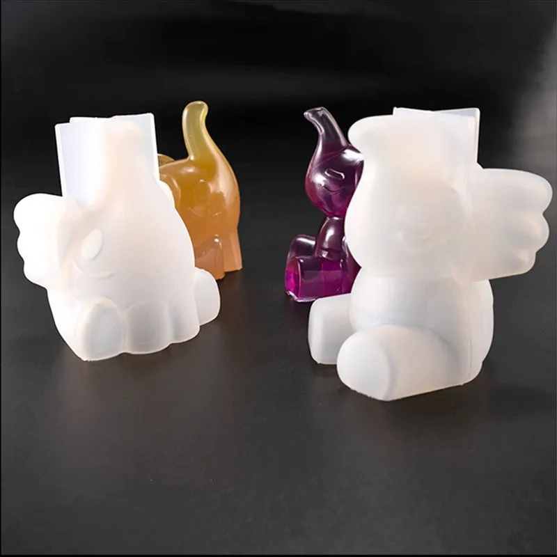 3D cartoon elephant silicone mold DIY fondant chocolate epoxy resin decoration ornament Keychain various hanging acc | Дом и сад