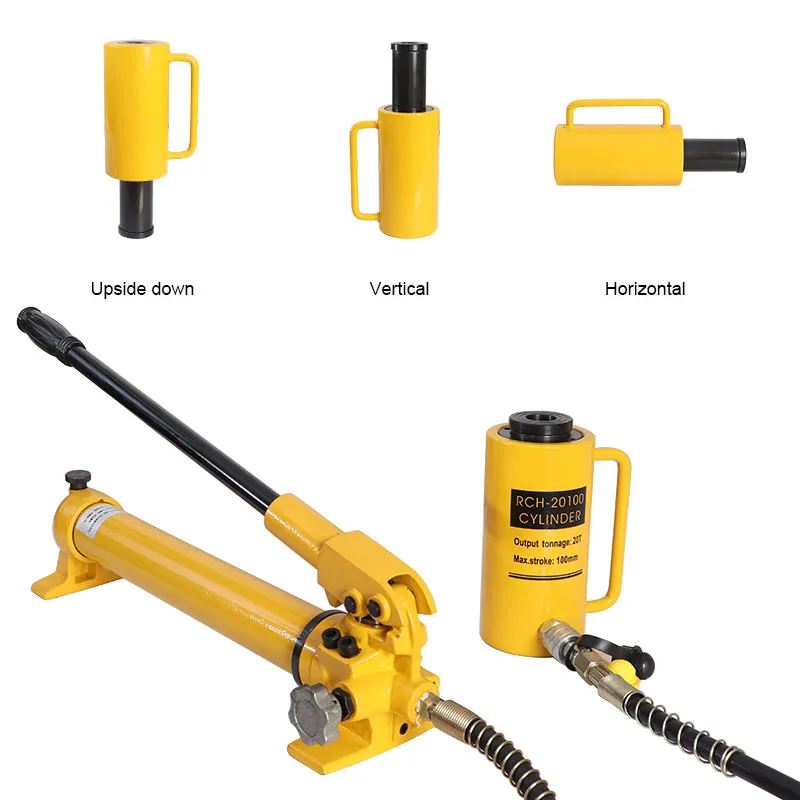 1set Hollow Hydraulic Cylinder Rch20100 Output 20 Tons Stroke 100mm