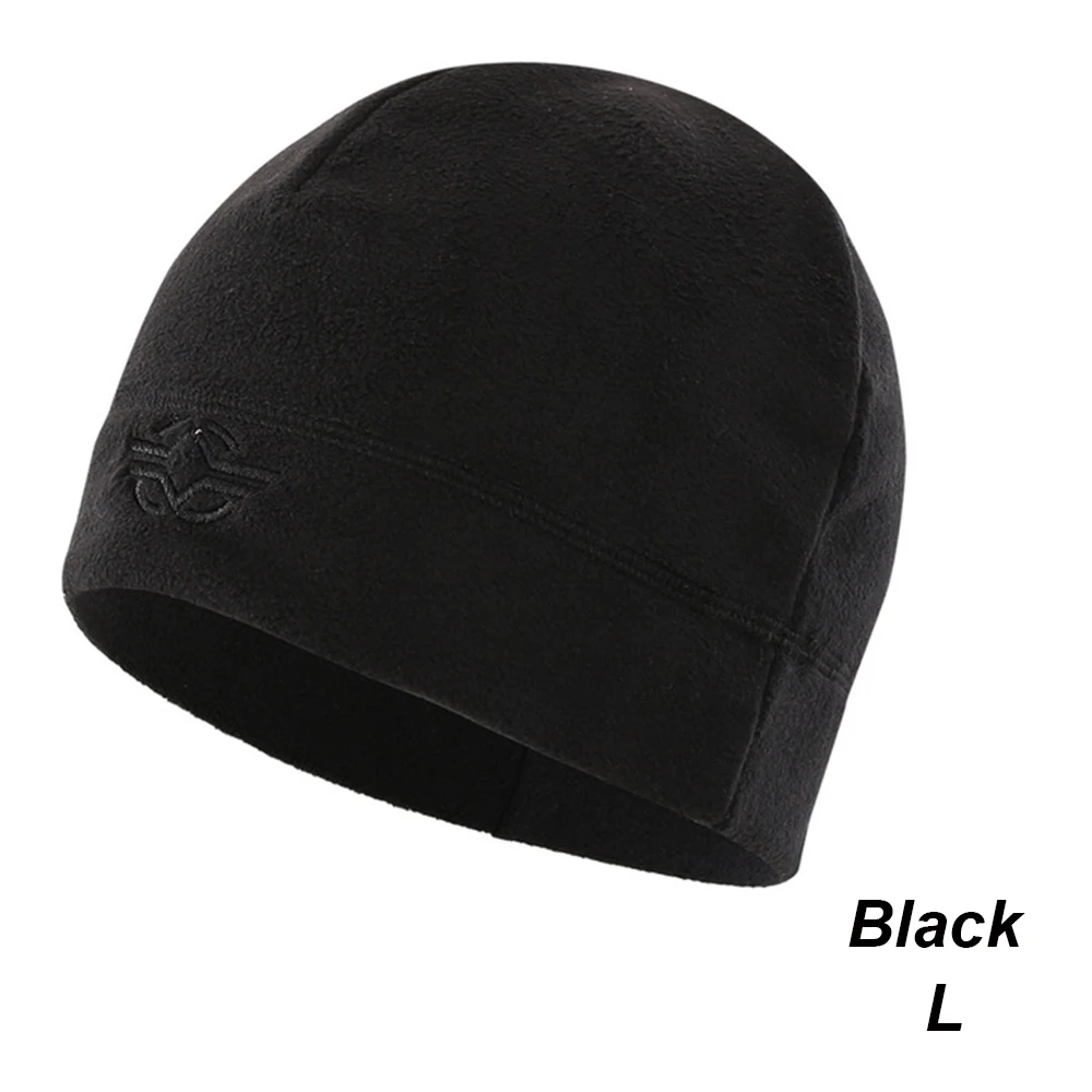 1 шт. зимние уличные флисовые шляпы ветрозащитные мужские и женские походные кепки s теплые флисовые рыболовные велосипедные кепки охотничьи военные тактические кепки s - Цвет: Black - L