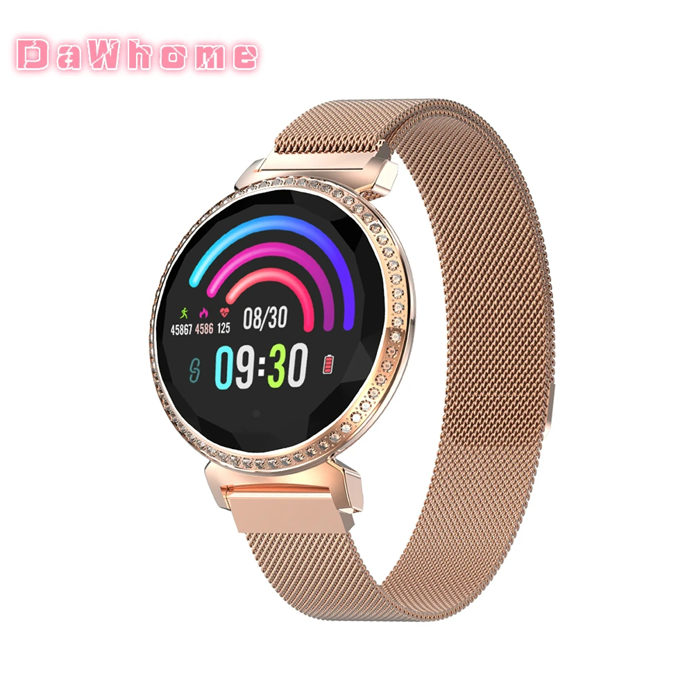 Женский чехол MC11 Vrouwen Slimme Horloge Milanese Band Vervangbare Staal 60 Luxe Strass IP67 Waterdicht Dame