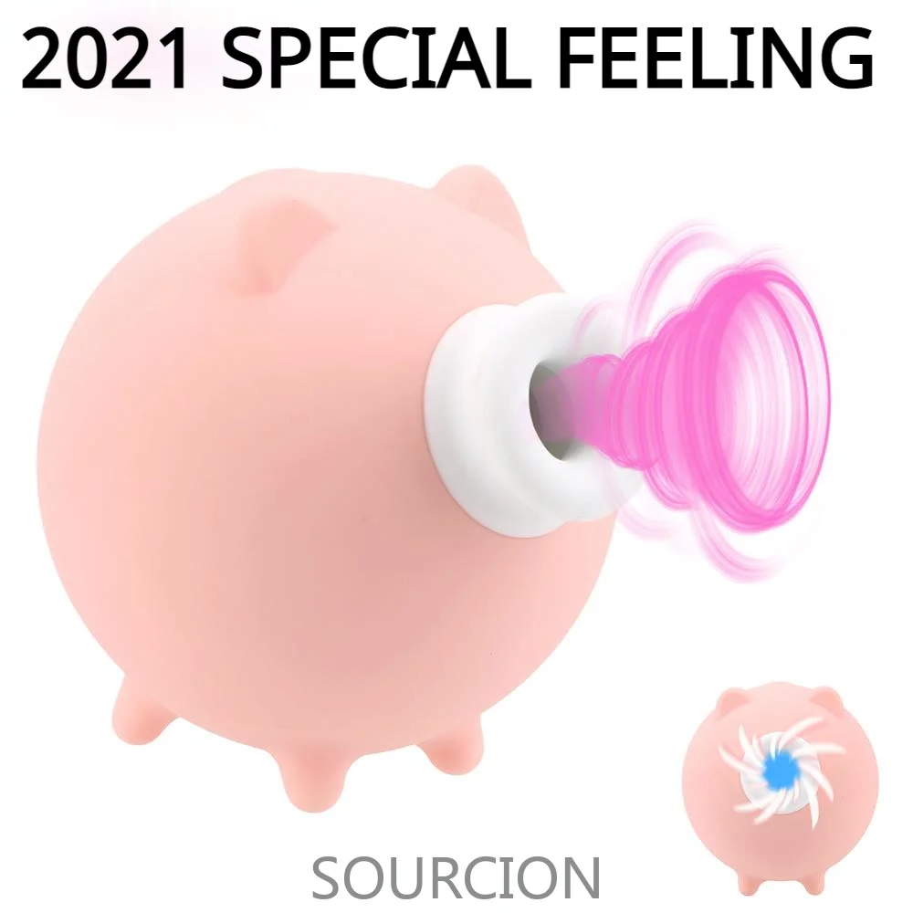 SOURCION Sucker Vibrator For Clitoris Cute Pig Sex Toy Nipple Breast Massage Vibrators Women 10 Frequency Female Masturbator | Красота и