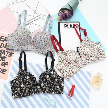 

LTPH 2020 Summer new arrival girl style Floral Print lingerie sexy Push Up comfortable bralette Wire Free Adjusted-straps bra