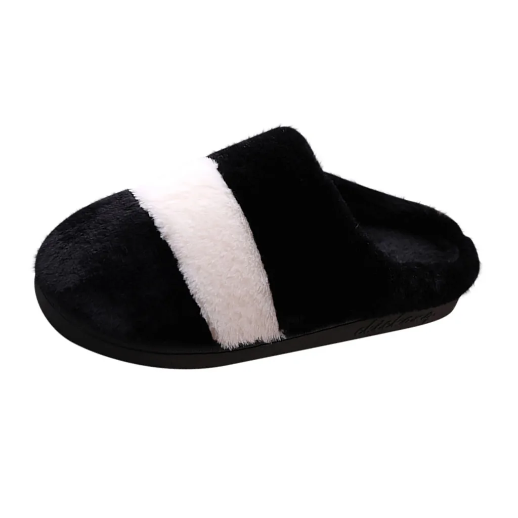Color matching wool unisex cotton slippers Non-slip solid color indoor flat heel Slippers Breathable Sweat-Absorbing Slippers