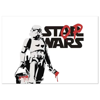 

Panorama Canvas Stop Wars Banksy - Printed on Canvas - Modern Canvas Prints for Walls - Wall Decoration - Wall Art