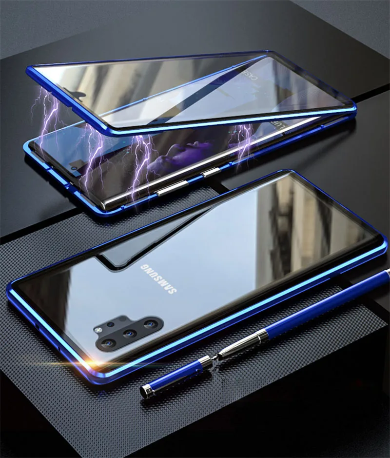 Для samsung Galaxy 10 Pro Магнитный чехол 360 двухсторонний закаленное стекло чехол для samsung S10 S9 S8 Plus S10E Note 9 8 A80 A70 A9