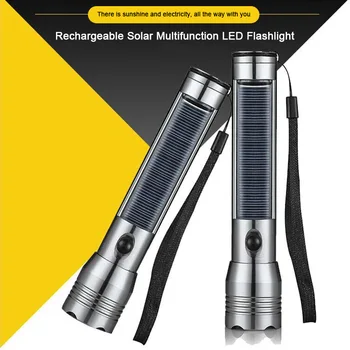 

Solar Powered Flashlight Handheld Flashlight Rechargeable LED Torchlight for Camping Hiking Climbing B2Cshop