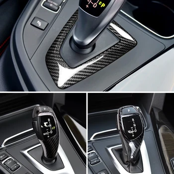 

Car Styling Carbon Fiber Gear Shift Handle Sleeve Button Cover Stickers Trim For BMW F20 F30 F10 F32 F25 X5 F15 X6 F16