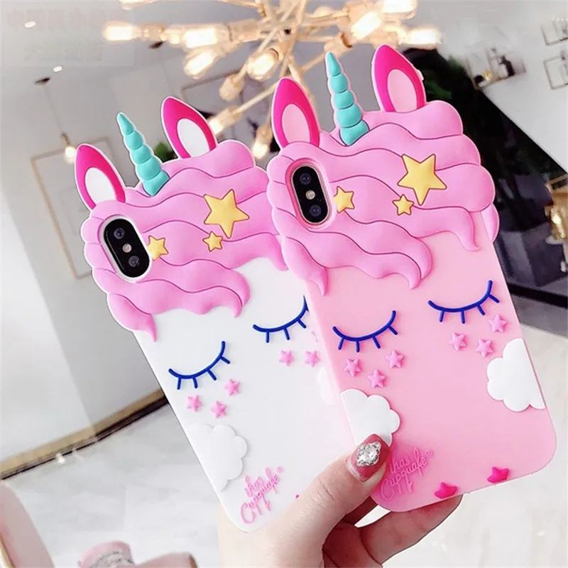 

3D Cartoon Pink Eyelash Unicorn Soft Silicon Case For Xiaomi Redmi Note 6 5 4 3 Pro 5A 6A 5 Plus S2 Mi A1 A2 5X 6X Pocophone F1