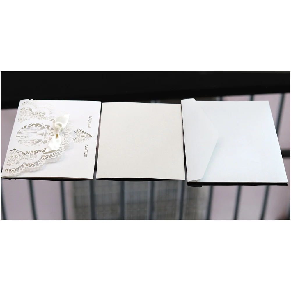  20pcs Wedding Invitations Lace Pattern Cards Laser Cut Paper Cards Announcement Greeting Postcards  - 4.00044E+12