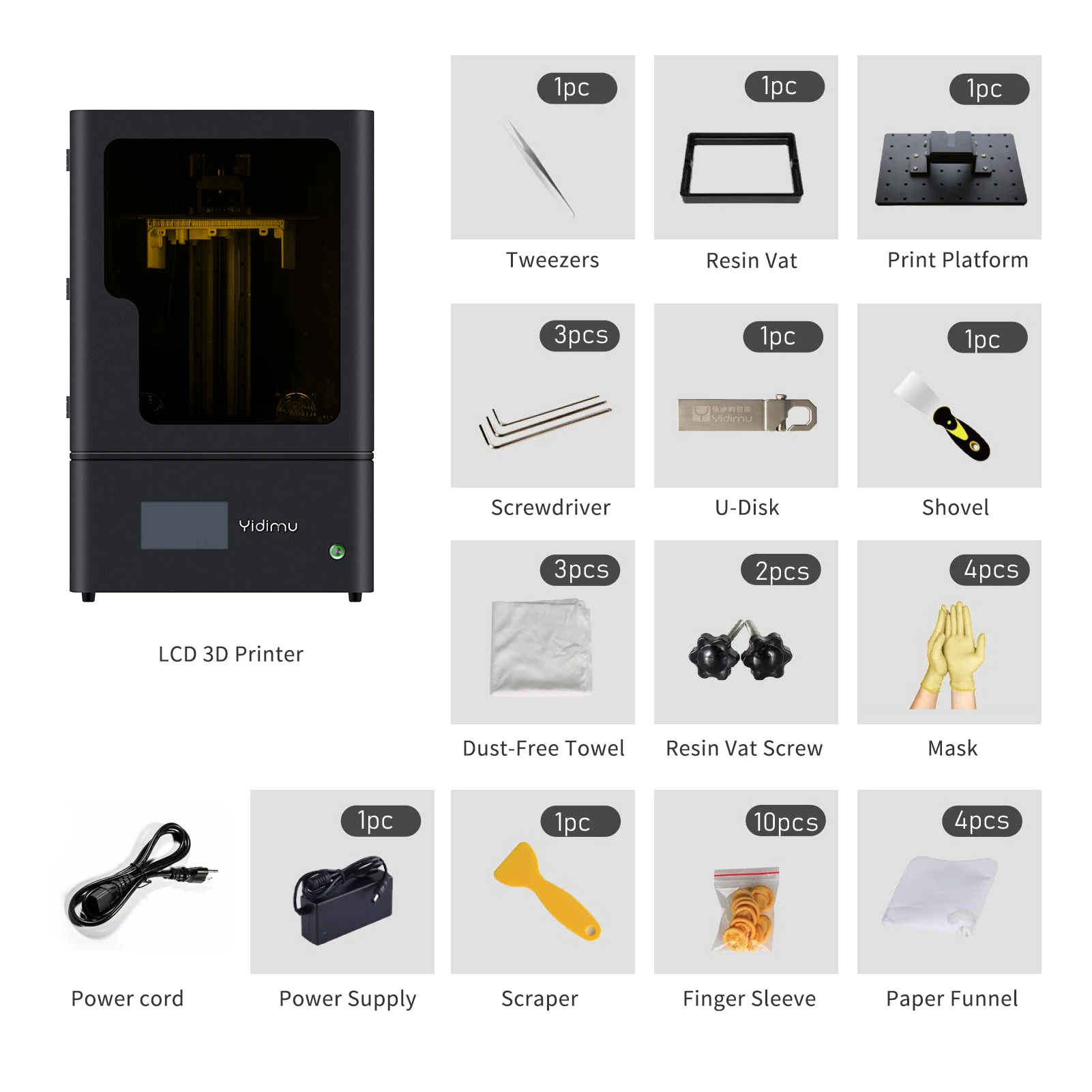 YIDIMU L1506 3D Printer UV Photocuring LCD Resin 3D Printer High Precise with 15.6 Inch 4K LCD Offline Printing Build
