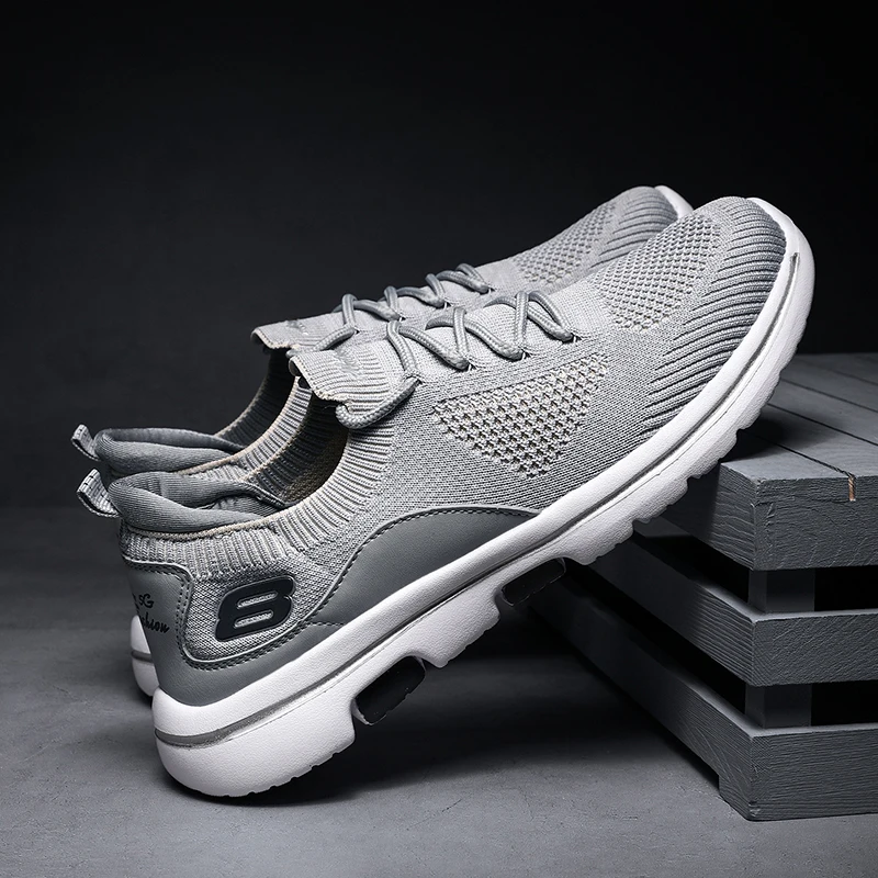 

CASOIPRA Luxury Brand Men Sneakers Breathable Knitted Casual Shoes Lightweight Tenis Masculino Comfortable Walking Footwear