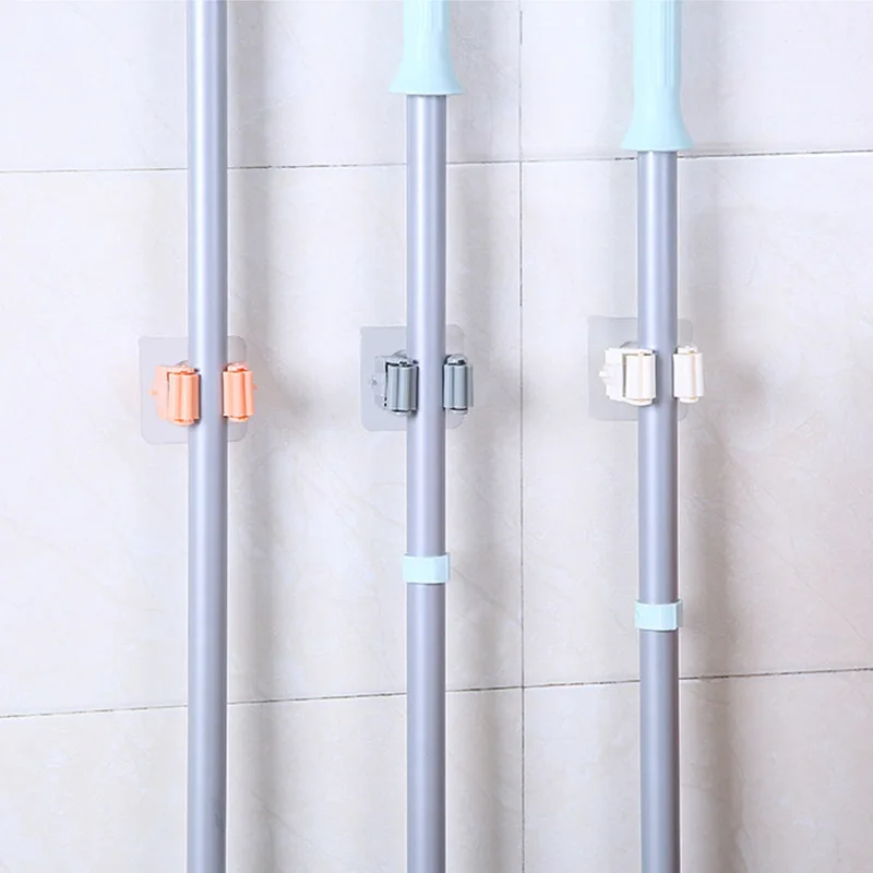 

3pcs Mop Hanger Hook No Trace Mop Clip No Trace Stickers Umbrella Placement Rack Home Storage