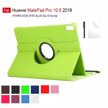 

Leather Folding Stand Tablet Flip Shell for MatePad Pro 10.8" Case Cover for Huawei 2019 MatePad Pro10.8 MRX-W09 PU +Film +Pen