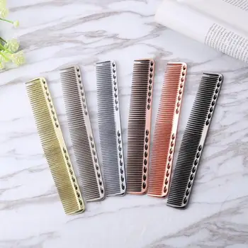

1PC Double-Sided Steel Aluminum Hair Comb Ultra Thin Anti Static Styling Brush Hairdressing Salon Combs For Men Women