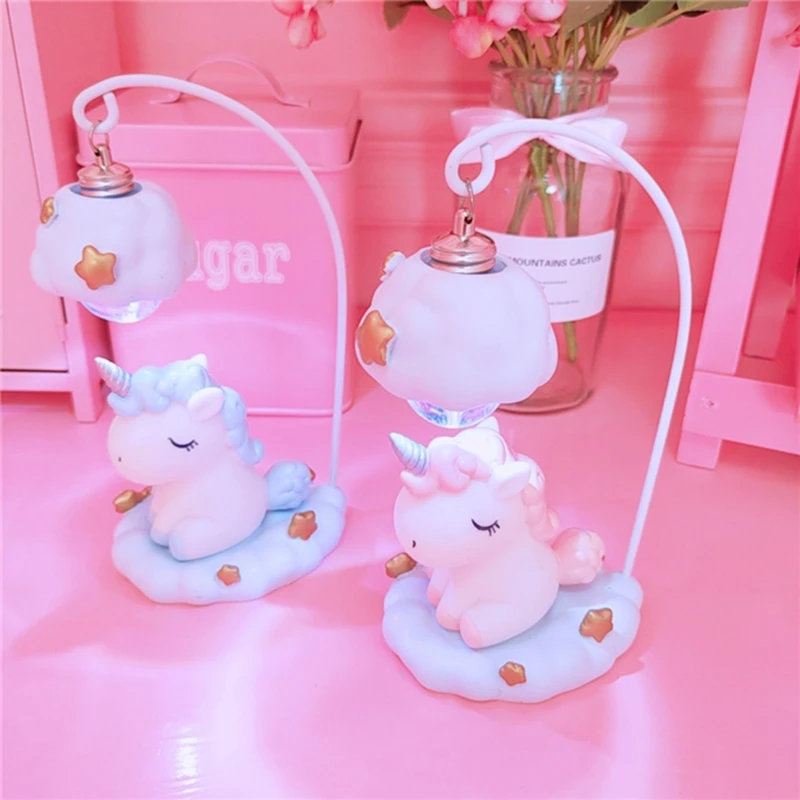  Cute Cartoon LED Night Light Home Decor Light Resin Unicorn Light Bedside Table Lamp For Baby Child - 32958767578