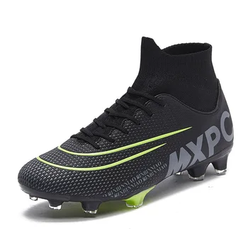 

Men High Ankle Football Boots Soccer Cleats Turf Shoes Kids Soccer Shoes Football Outdoor Comfortable Futsal Sneakers Chaussure