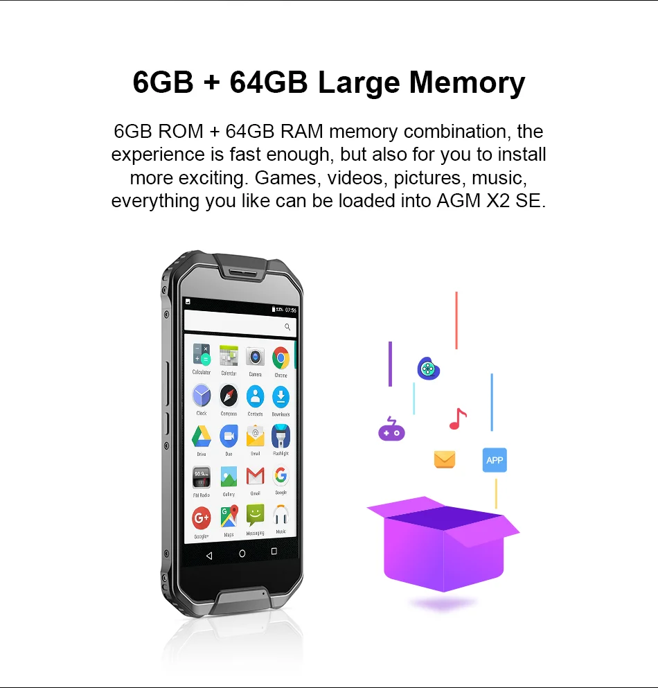 Официальный AGM X2 SE Android 7,1 прочный смартфон 6+ 64G 5," кожа IP68 водонепроницаемый 6000 мАч две sim-карты 16,0 Мп фронтальная камера