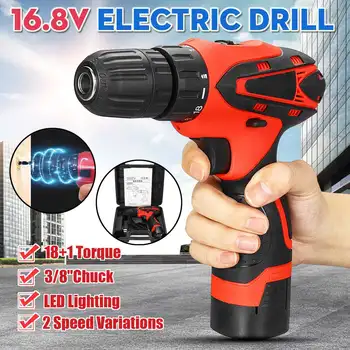 

18+1Torque Adjustment 2 Speed 16.8V Electric Drill Cordless Screwdriver Lithium Battery Mini Cordless Screwdriver Tools