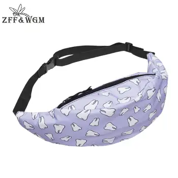 

ZFF&WGm 3D Print Chest Bags Phone Handbag And Purse 2020 Fashion Designer Fanny Pack For Men Purple Zipper Woven banbana bag
