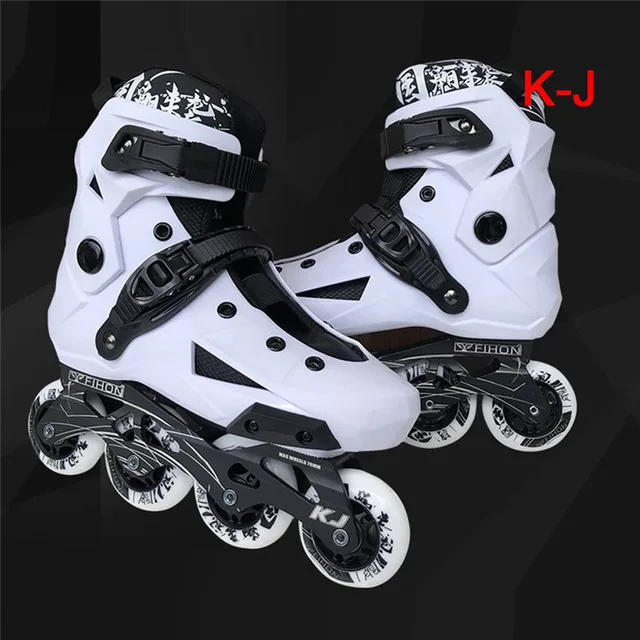 Patins YYW Duas Fileiras - Couro PU Cano Alto Rodas LED Tam 41