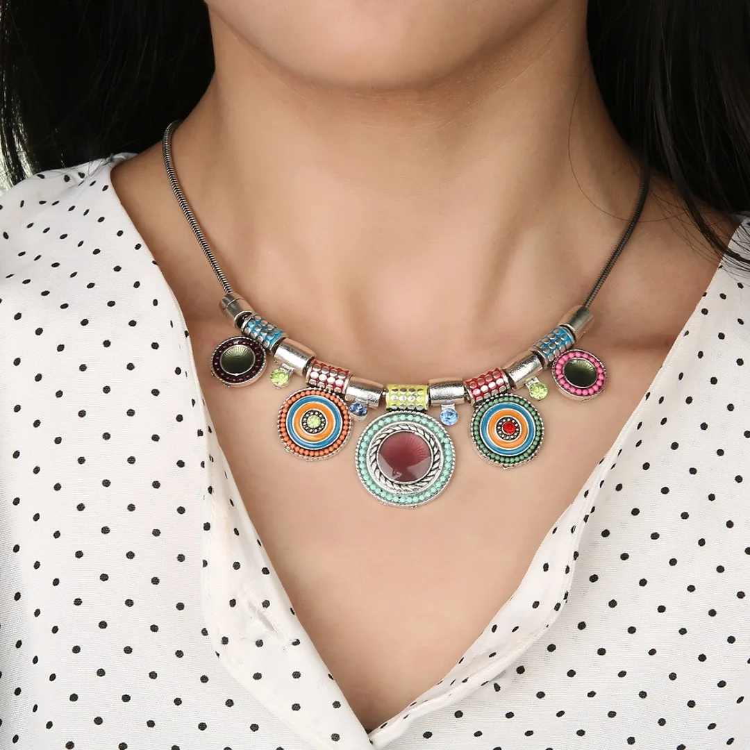 Women Summer Bikini Beach Party Accessories Boho Charming Circle Long Choker Chain Necklace Shellhard Statement Jewelry Gift